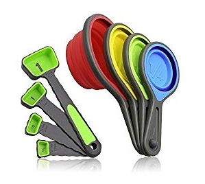 Tasses et cuillères à mesurer rétractables